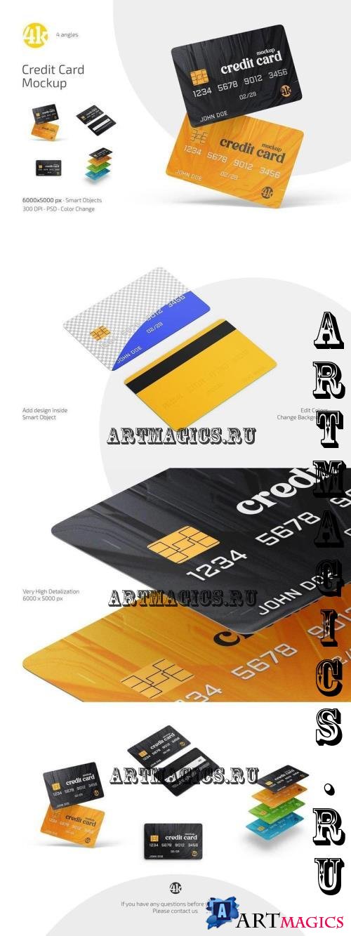 Credit Card Mockup Set - 291109761 - X9J4N7U