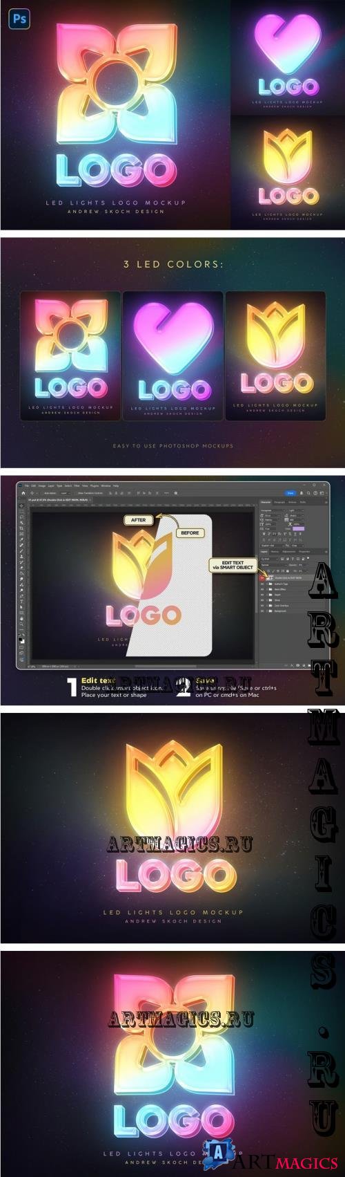 LED Logo Photoshop Mockup - J2LXHKH