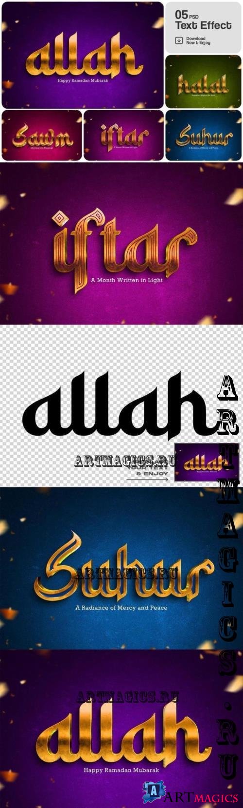 Ramadan Islamic Text Effect Set - 7JZ3KRT