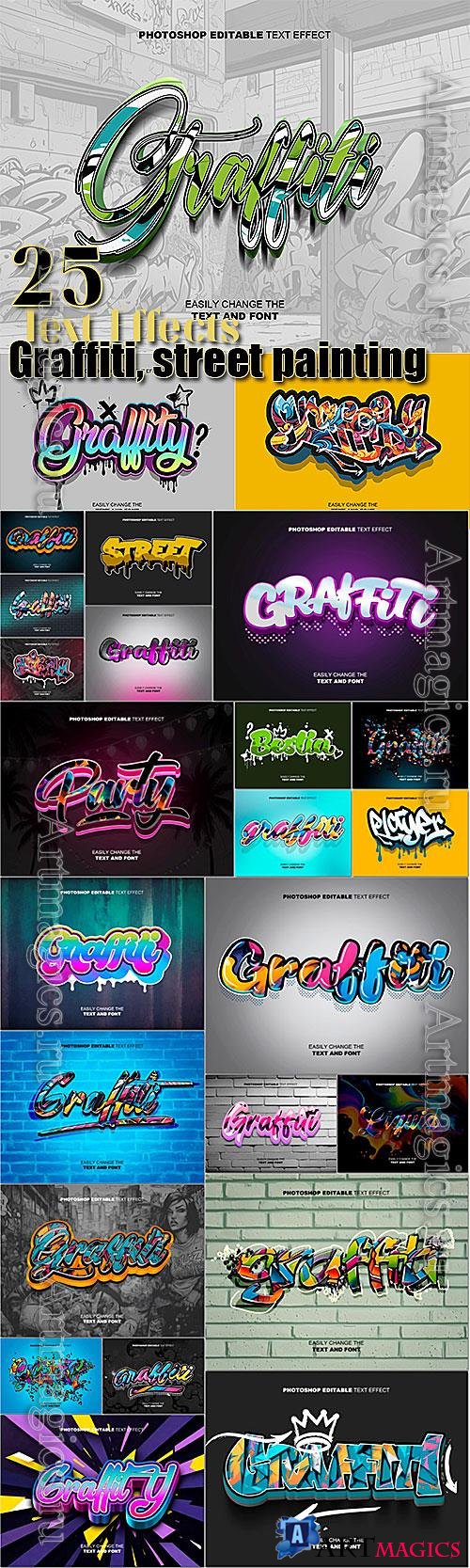 Graffiti, street painting - 25 set of text effects