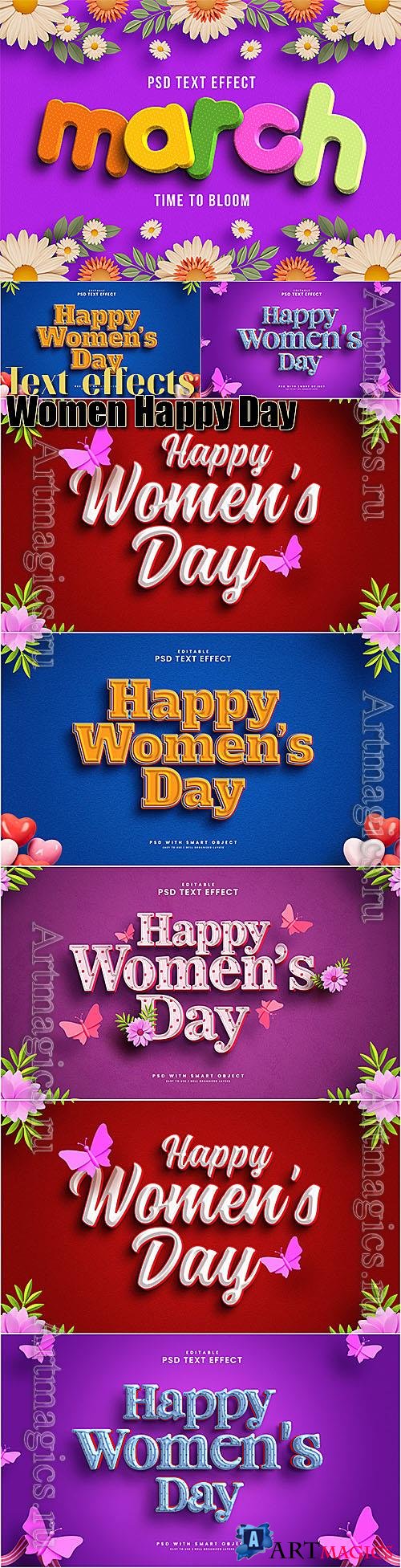 Women Happy Day - Text Effects Set