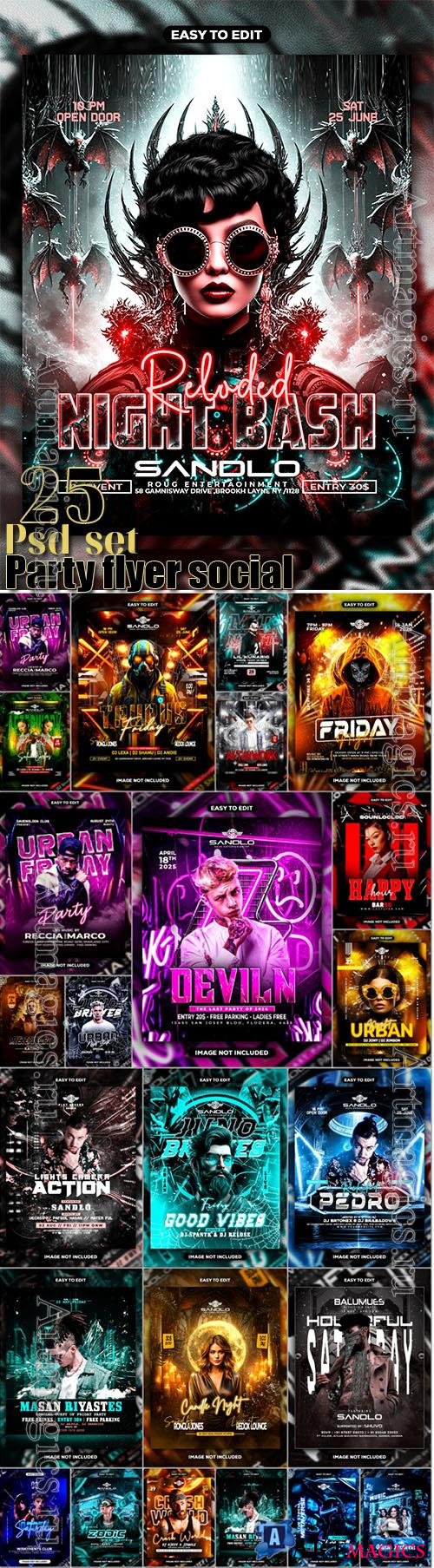 25 Psd party flyer social media banner template set