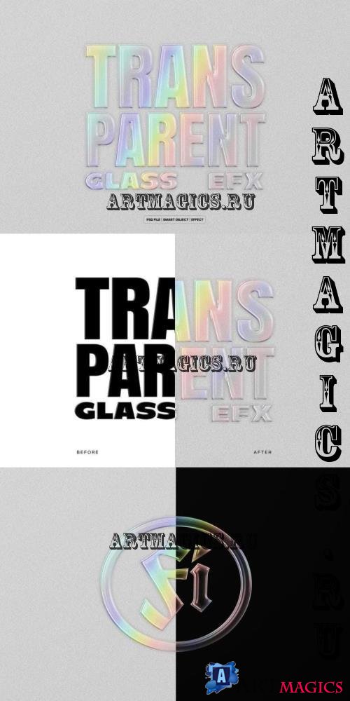 Transparent Glass Text and Logo Effect - 48BHYZZ