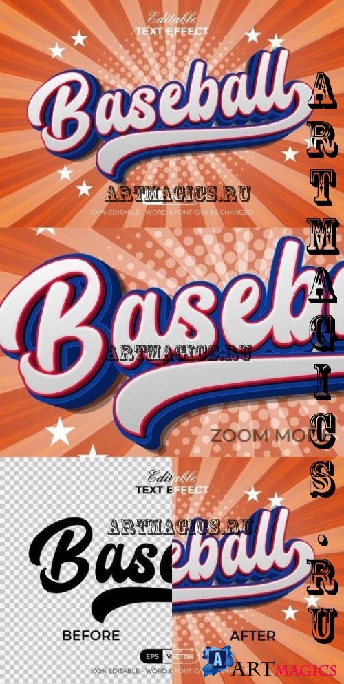 Baseball Text Effect 3D Style - 291152375 - TUQLTXS