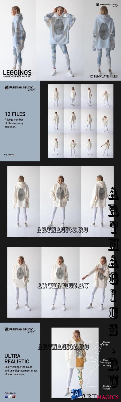 Leggings and Hoodie Mock-Up Set - 280549618 - TX2LHTC