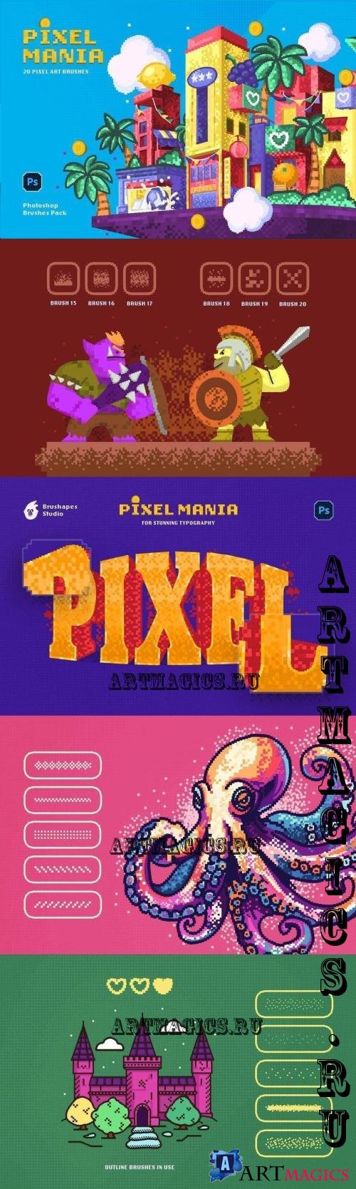 Pixel Mania Photoshop Brushes - 291146542 - TAXHYD5