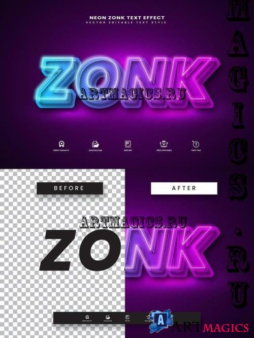 Zonk Glowing Editable Text Effect - 279913045 - 9QBER9U