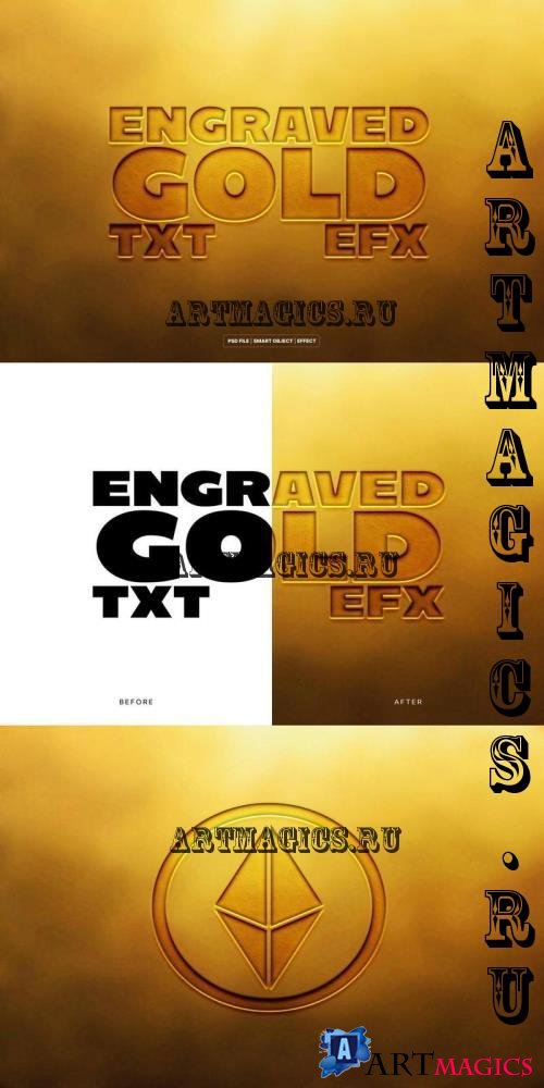 Engraved Gold Text & Logo Effect - T4BQGAK