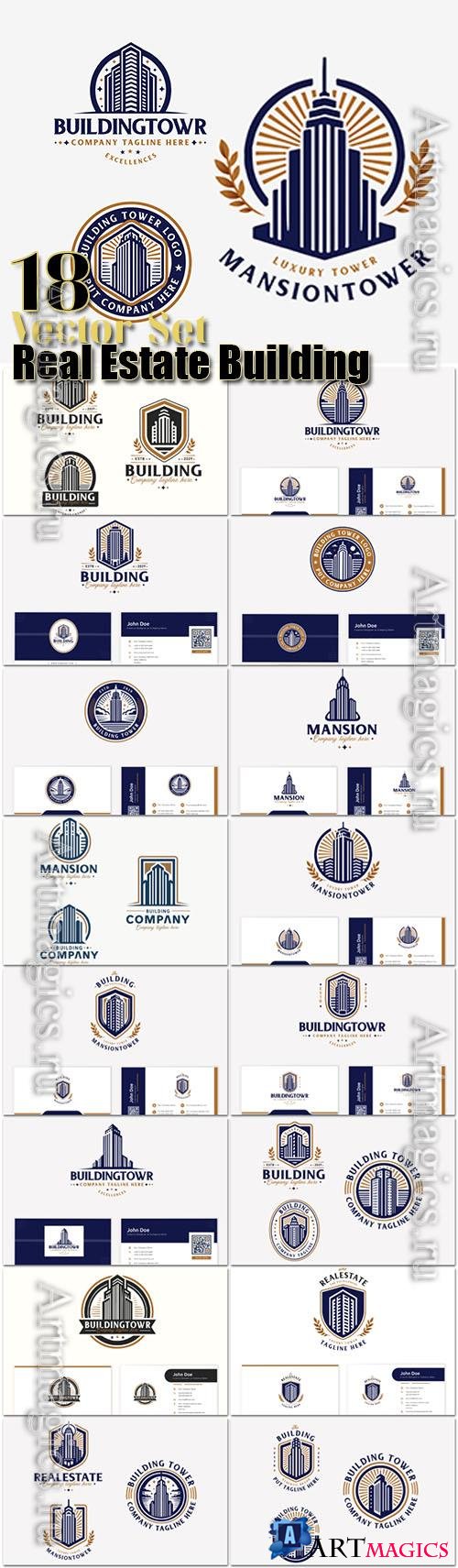 Set bundle professional Real Estate building house logo template for business