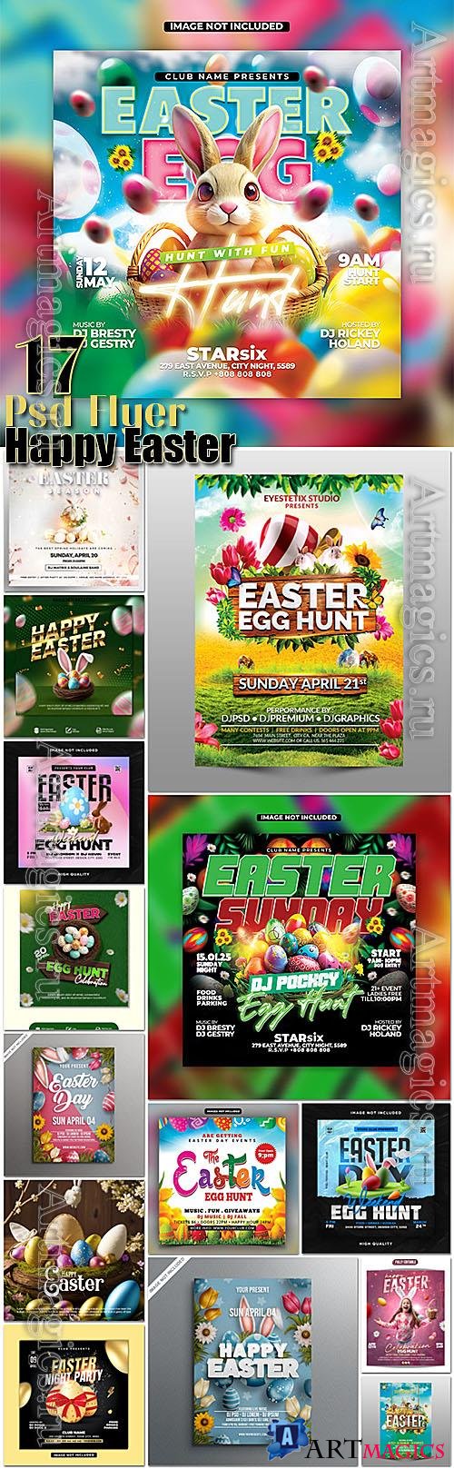 Easter Party Flyer Holiday PSD Template