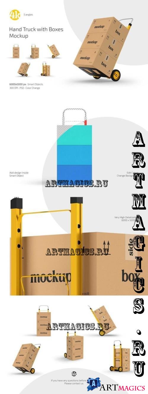 Hand Truck with Boxes Mockup Set - 291231705 - K7LMKQZ