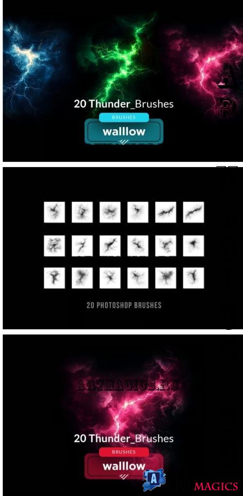 Thunder Effects Photoshop brushes - 291332560 - B4NH85P