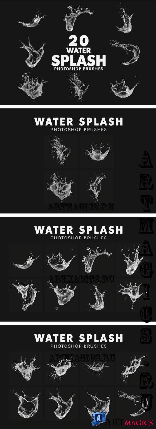20 Water Splash Brushes - YFA8BUA