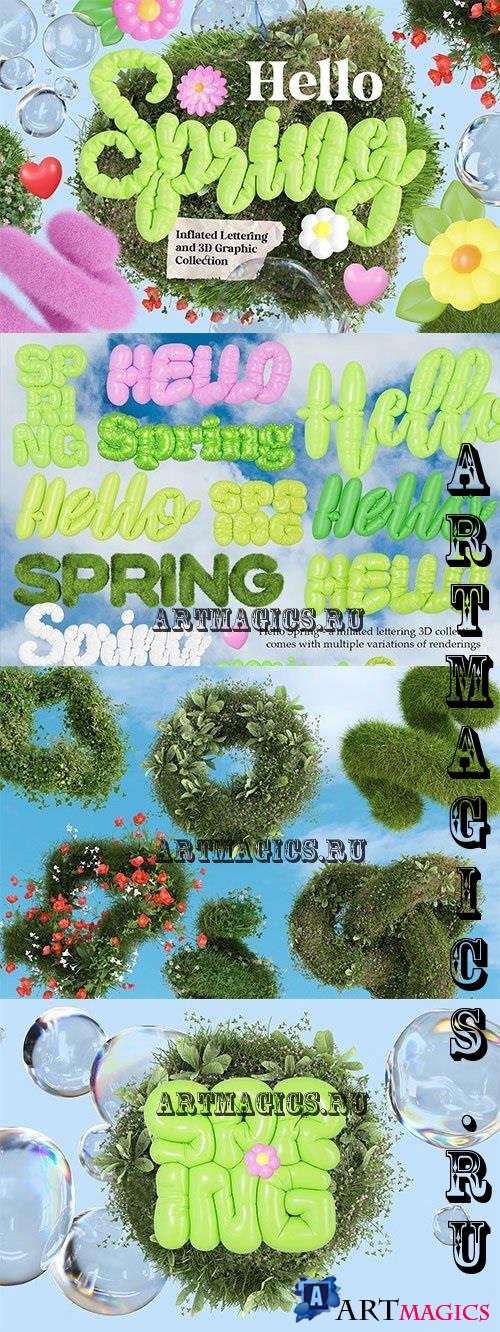 Hello Spring - 3D Lettering Set - 92078120
