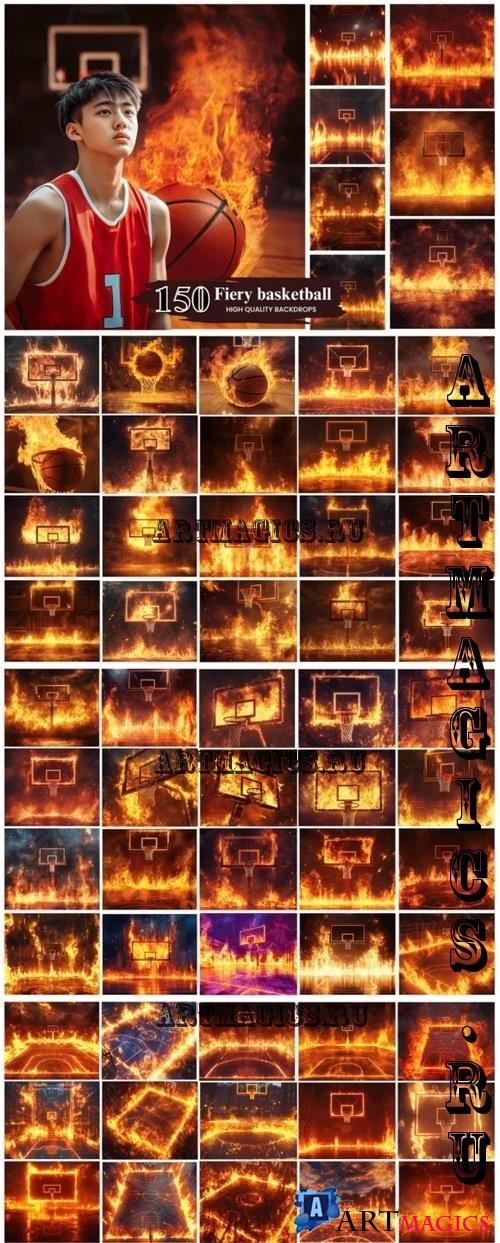 100+ Fiery Basketball Backdrops