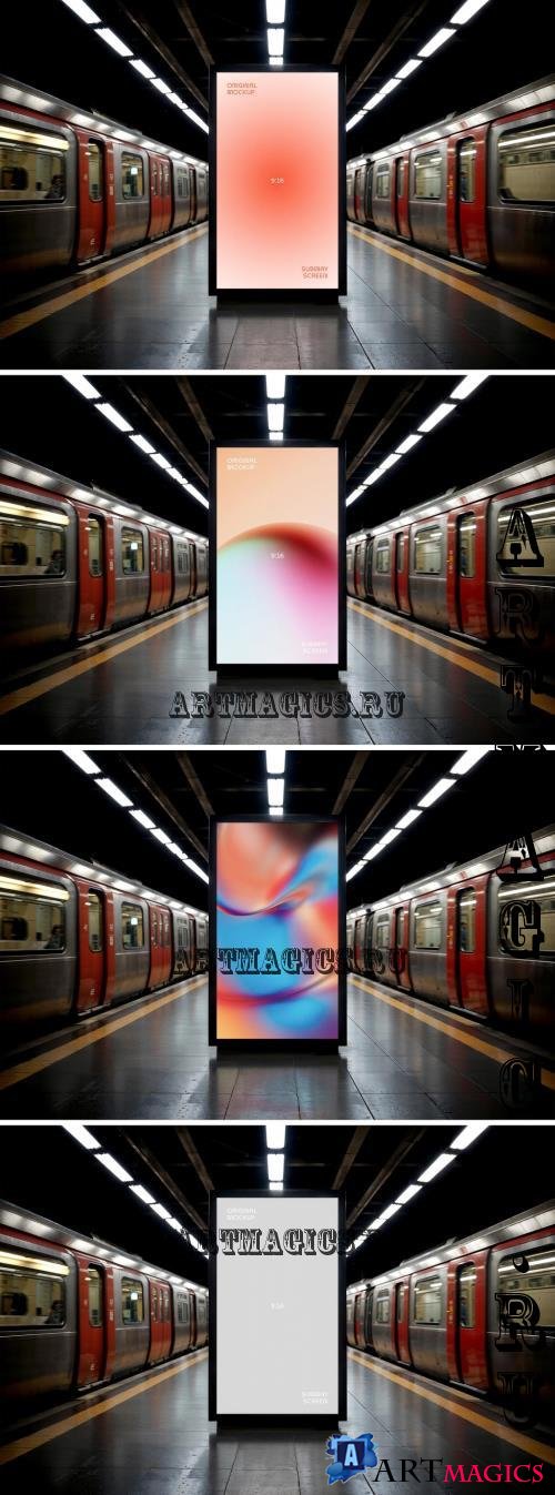 Subway Digital Signage Mockup - 291375433