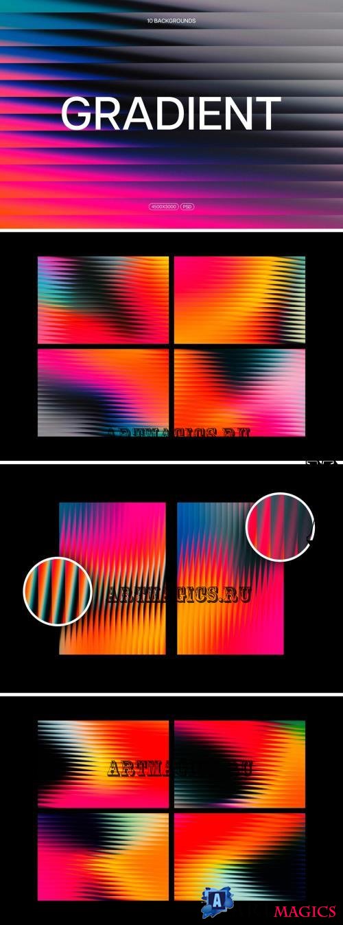 Vibrant Slatted Gradient Backgrounds - 291385364