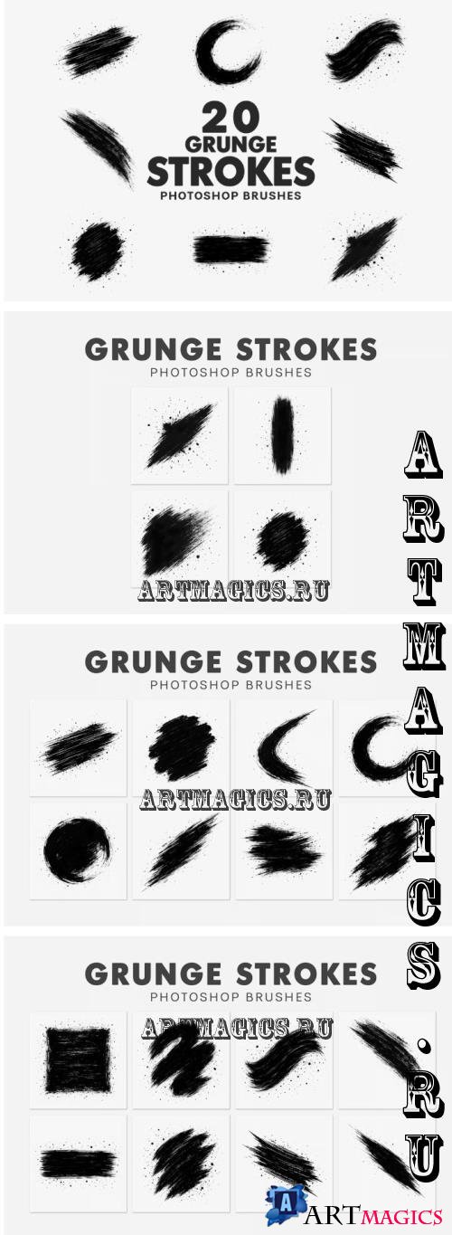 20 Grunge Strokes Photoshop Brushes - 291412592 - P7A2BAY