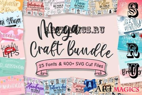 Mega Craft Bundle - 23 Premium Fonts and 20 Premium Graphics