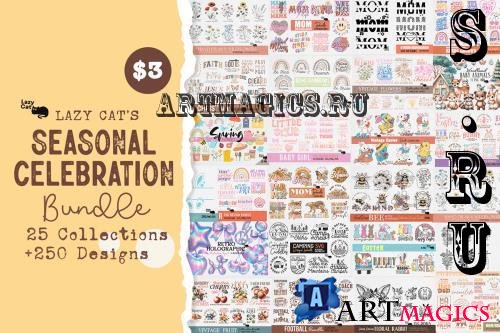 Lazy Cat's Seasonal Celebration Bundle - 25 Premium Graphics