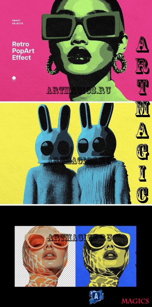 Pop Art Halftone Template Effect - 291371543 - VQUR74X