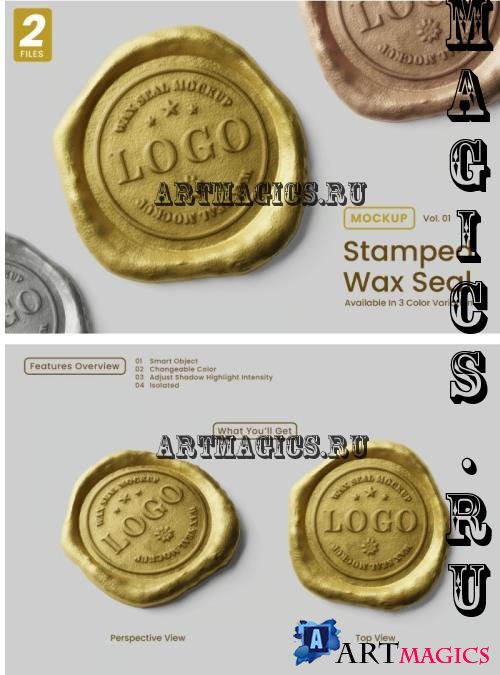 Stamped Wax Seal Logo Mockup - 8QK5HBX