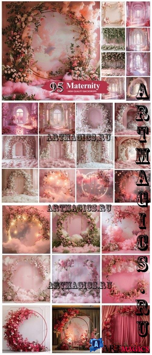 Floral Maternity Digital Backdrops