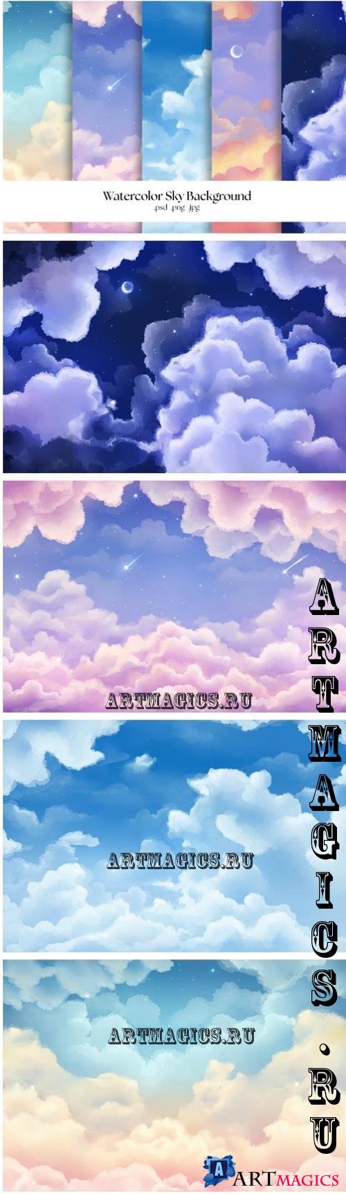 Watercolor Sky Background Collections - 9AS4JFA