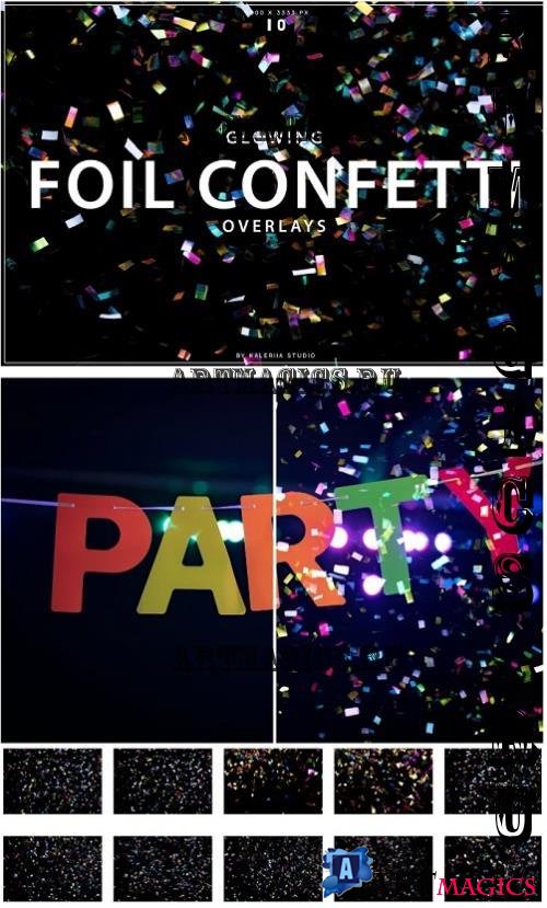 Glowing Foil Confetti Overlays - 2HBER22