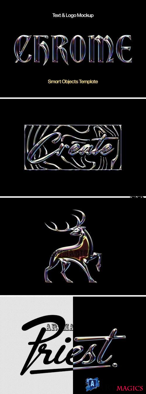 Holographic Logo Mockup - 291455891 - QRUM277