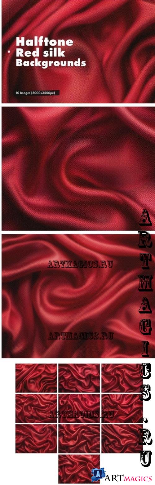 Halftone Red Silk Backgrounds - BT7TLXW