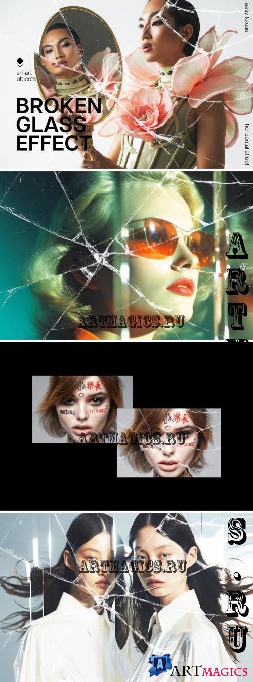 Broken Glass Photo Effect Template - 291455292 - VDDDHCK