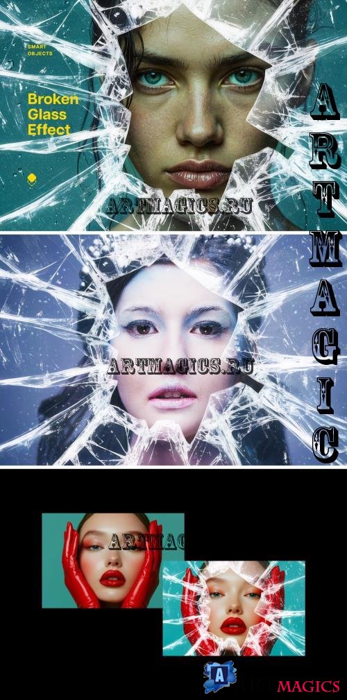 Broken Glass Photo Effect Template - 291466918 - MLCXJQR