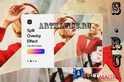 Split Overlay Effect - Color Slice Collage - N2D94VA