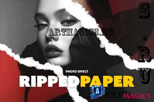 Ripped Paper Halftone Photo Effect - 291511128 - AMCZEFN