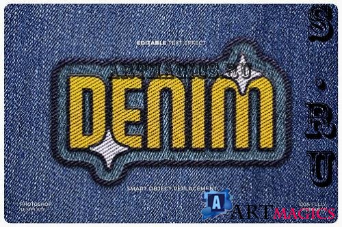 Denim Embroidery Text Effect - TCTSMWU