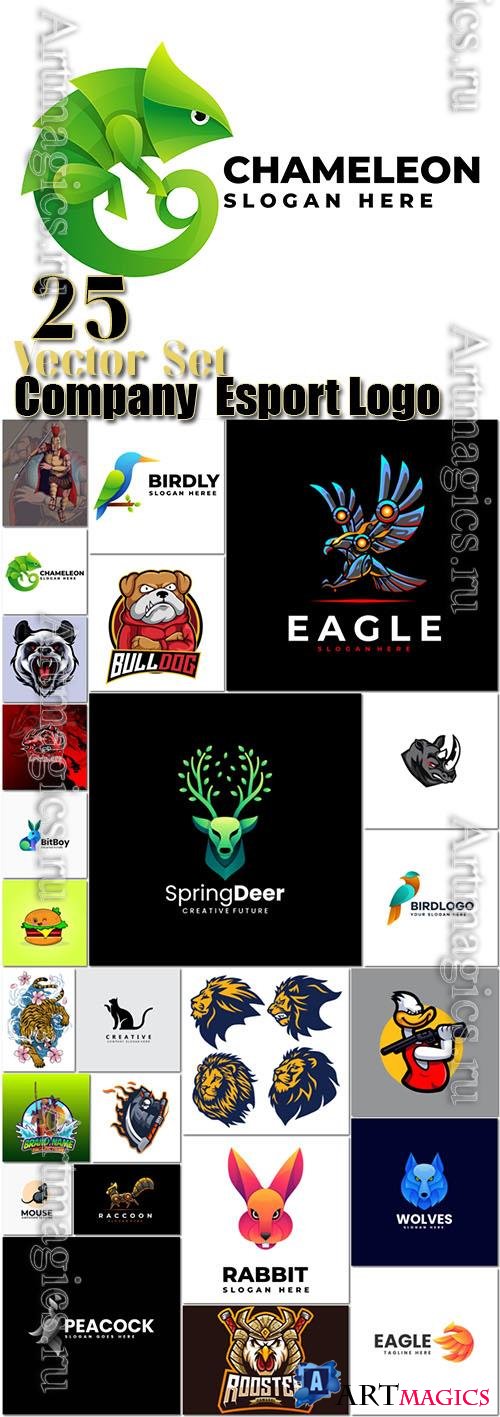 Vector company esport logo 25 set