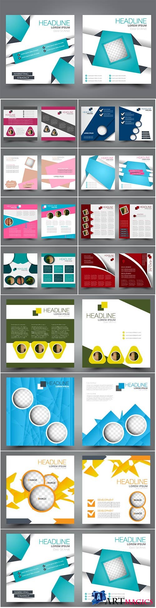 Vector flyer template, brochure design for business and education