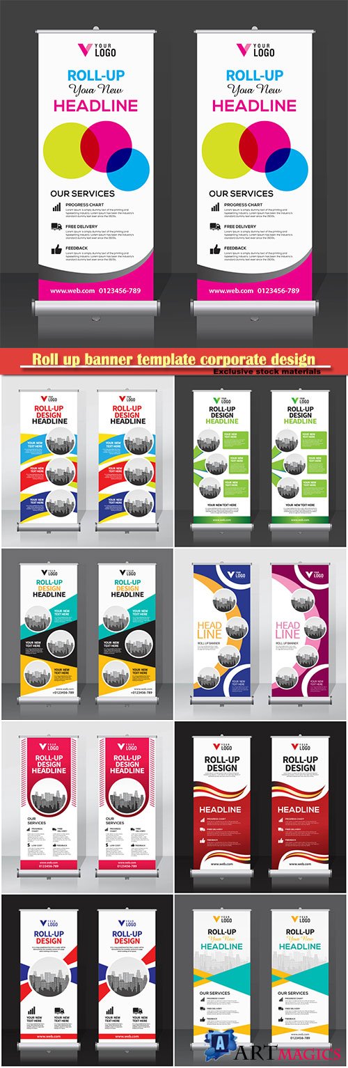 Roll up banner template corporate design