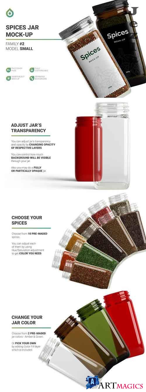 CreativeMarket - Spices Jar Mockup 5471675