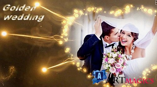 Golden particle light wedding photo 1258596 - Project for After Effects
