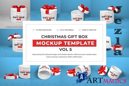 Christmas Gift Box Mockup Bundle Vol 5 - 1061680
