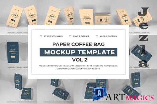 Paper Coffee Bag Mockup Template Bundle Vol 2 - 1076796