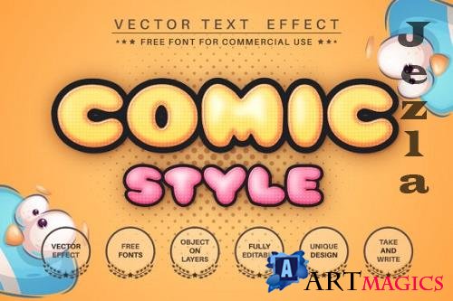 Humor comic - editable text effect font style