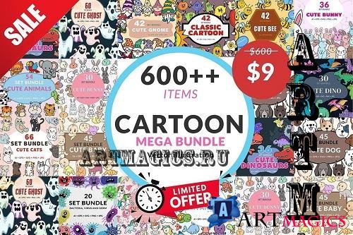 Cartoon Illustration Bundle -  101 Premium Graphics