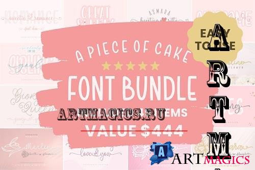 A Piece of Cake Font Bundle - 49 Premium Fonts