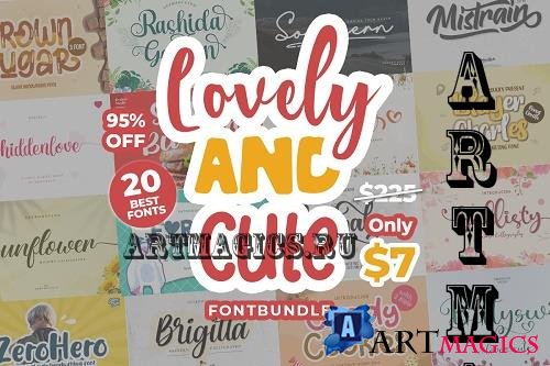 Lovely and Fun Font Bundle - 20 Premium Fonts