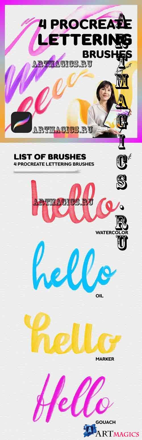 Procreate Script Brushes | 4 Procreate Lettering Brushes - 42972178
