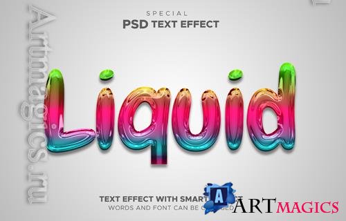 PSD liquid text effect editable smart object