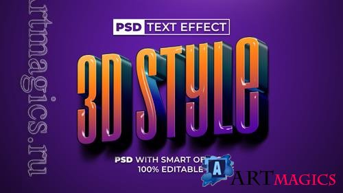 PSD 3d text effect colorful style editable text effect